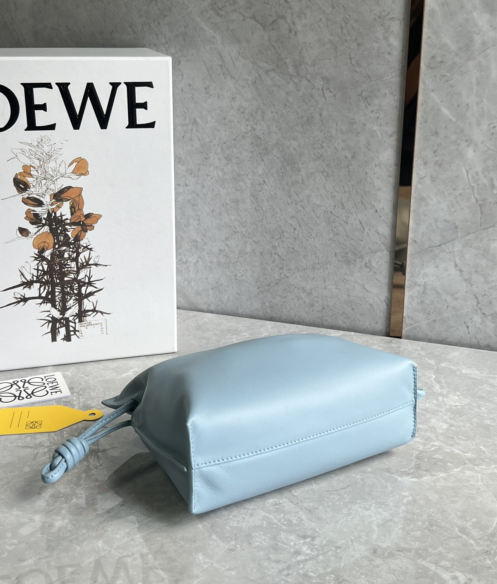 Loewe Mini Flamenco clutch in nappa calfskin Light Blue